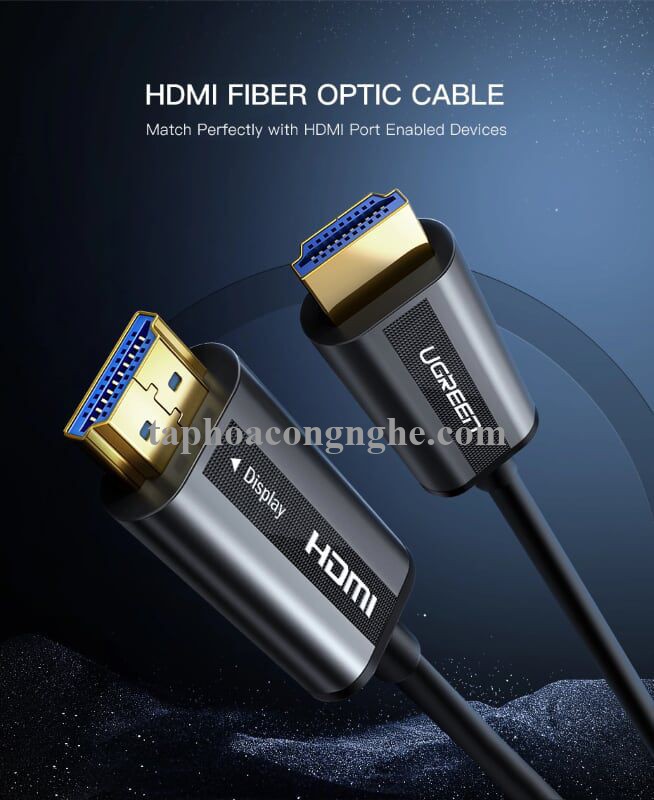 Ugreen 50221 80M màu Đen Cáp tín hiệu HDMI chuẩn 2.0 sợi quang cao cấp HD132 30050221
